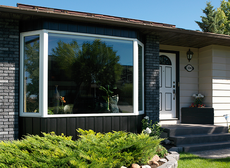 exterior view of a bay window on a home